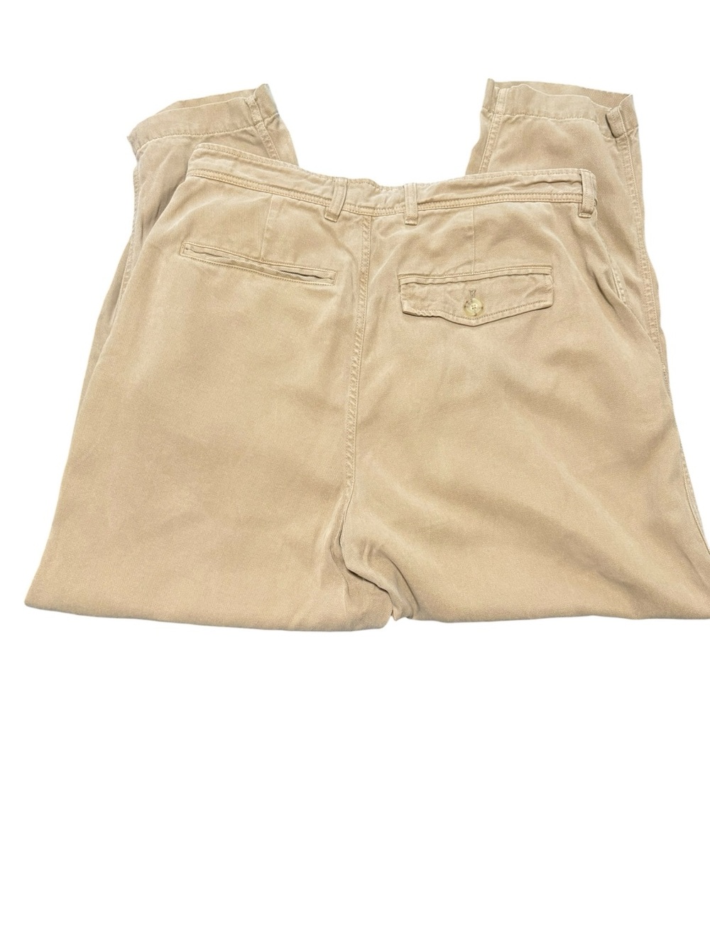 Everlane Barrel Leg Cropped Pants Tan Khaki Size 12 - Picture 3 of 8